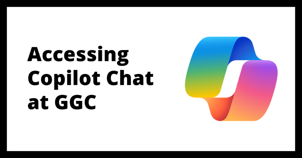 Card with text: "Accessing Copilot Chat at GGC" with the Copilot logo